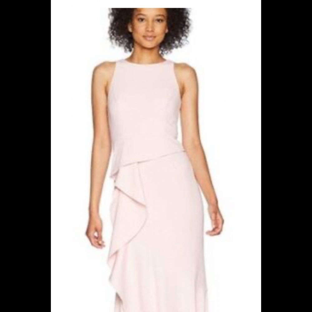 NWT Adrianna Papell knit crepe cascade gown